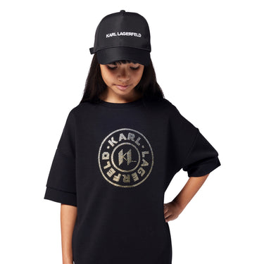 Gorra KARL LAGERFELD para niño unisex negra logo al frente